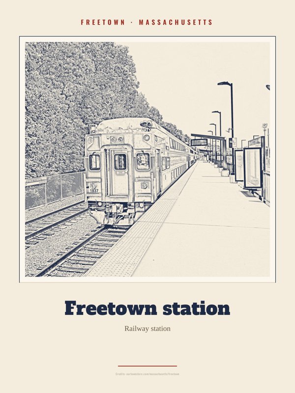 Freetown Freetown station Landmark Print artwork detail
