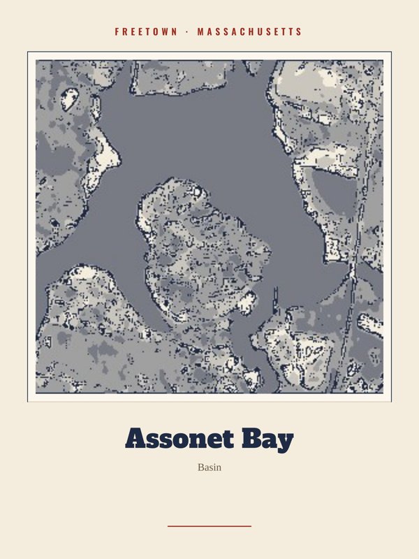 Freetown Assonet Bay Landmark Print artwork detail