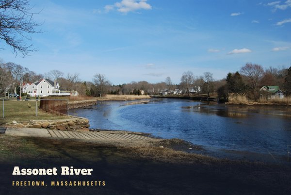 Freetown Assonet River Postcard artwork detail