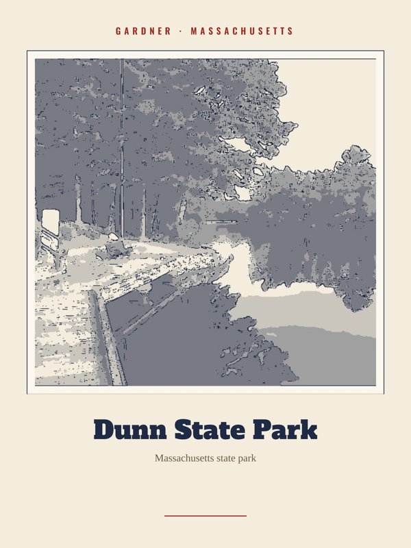 Gardner Dunn State Park Landmark Print artwork detail
