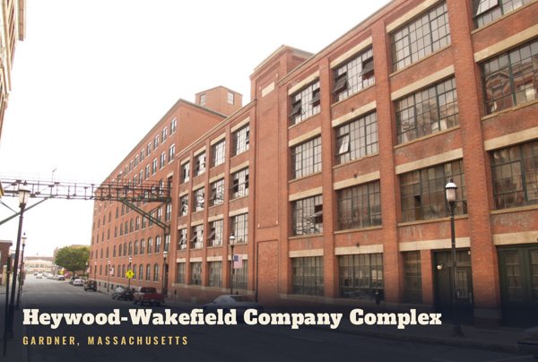 Gardner Heywood-Wakefield Company Complex Postcard artwork detail
