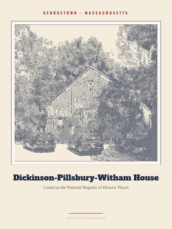 Georgetown Dickinson-Pillsbury-Witham House Landmark Print artwork detail