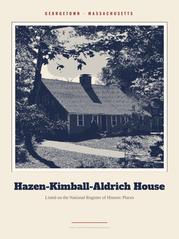 Georgetown Hazen-Kimball-Aldrich House Landmark Print artwork detail