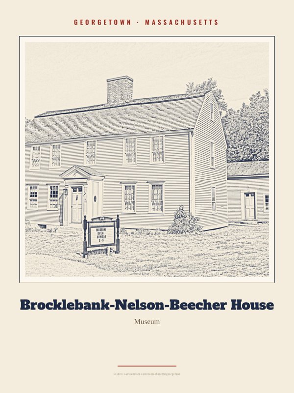 Georgetown Brocklebank-Nelson-Beecher House Landmark Print artwork detail