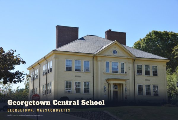 Georgetown Georgetown Central School Postcard artwork detail