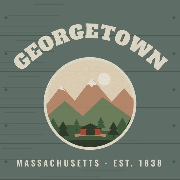 Georgetown Hometown Wood Sign artwork detail