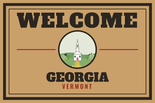 Georgia Welcome Doormat artwork detail