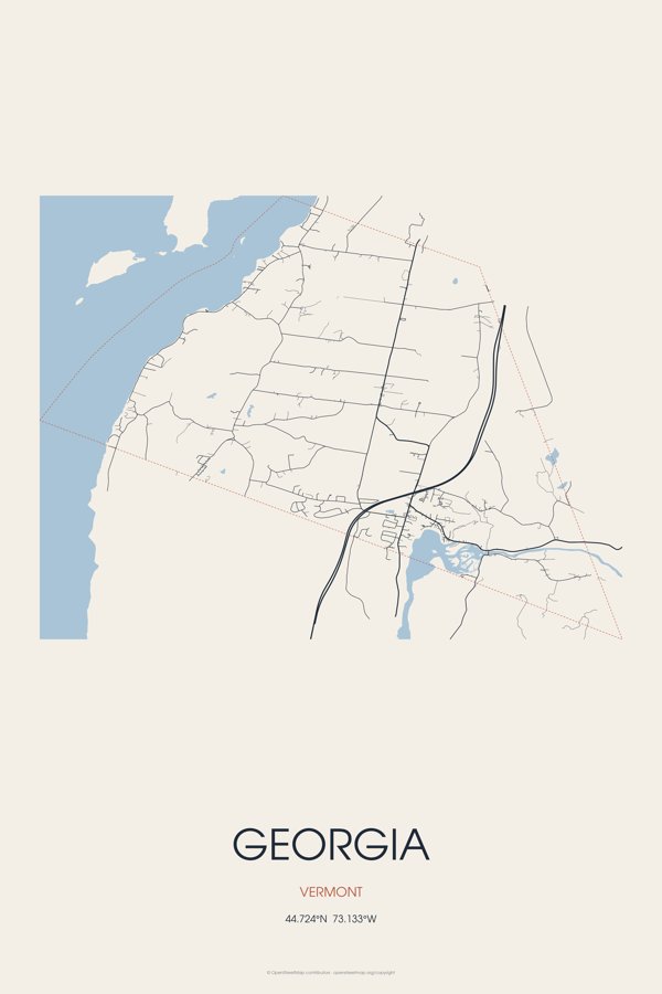 Georgia Street Map Poster · Linen artwork detail