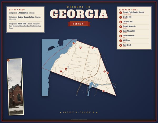 Georgia Map Placemat artwork detail