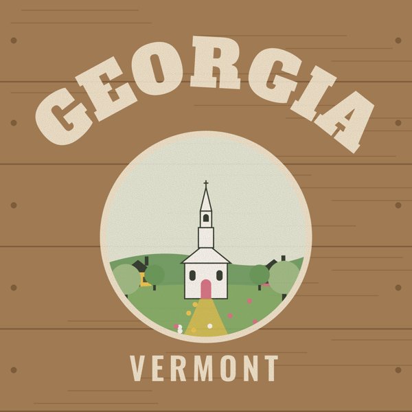 Georgia Hometown Wood Sign artwork detail