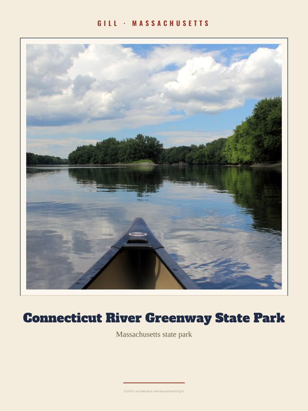 Gill Connecticut River Greenway State Park Landmark Print artwork detail