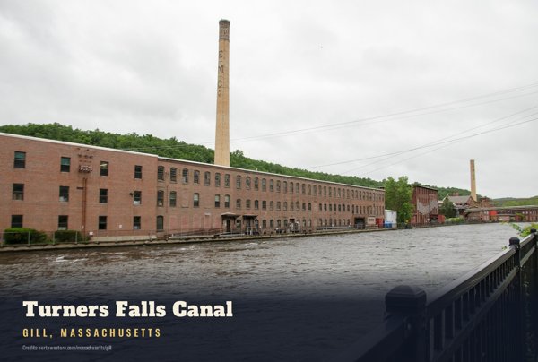 Gill Turners Falls Canal Postcard artwork detail
