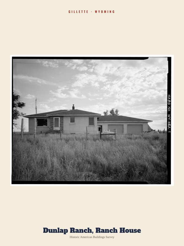 Gillette Dunlap Ranch, Ranch House Archive Print artwork detail