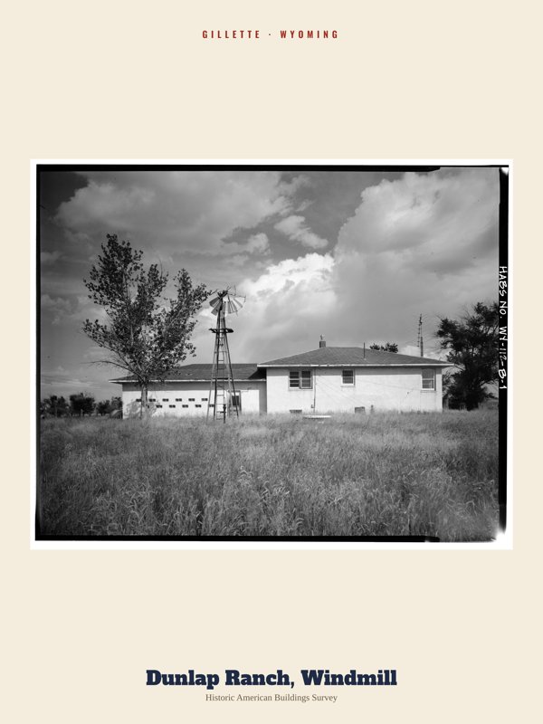Gillette Dunlap Ranch, Windmill Archive Print artwork detail