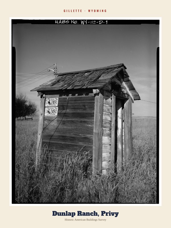 Gillette Dunlap Ranch, Privy Archive Print artwork detail