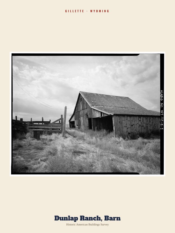 Gillette Dunlap Ranch, Barn Archive Print artwork detail