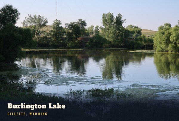 Gillette Burlington Lake Postcard artwork detail