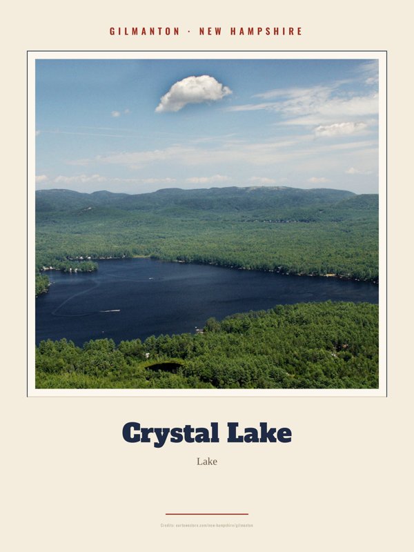 Gilmanton Crystal Lake Landmark Print artwork detail