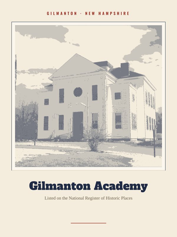 Gilmanton Gilmanton Academy Landmark Print artwork detail