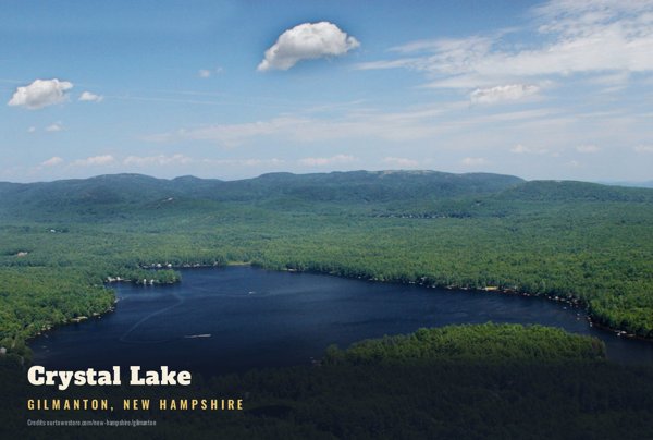 Gilmanton Crystal Lake Postcard artwork detail