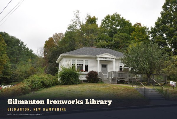 Gilmanton Gilmanton Ironworks Library Postcard artwork detail