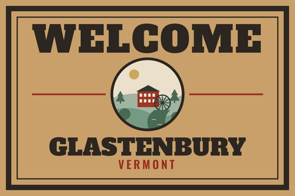 Glastenbury Welcome Doormat artwork detail