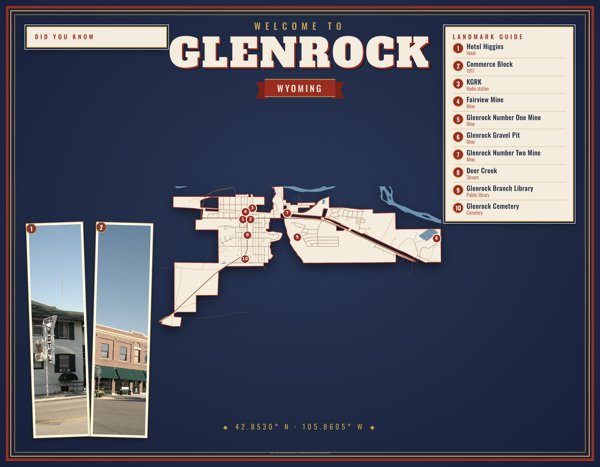 Glenrock Map Placemat artwork detail