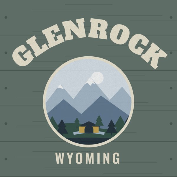 Glenrock Hometown Wood Sign artwork detail