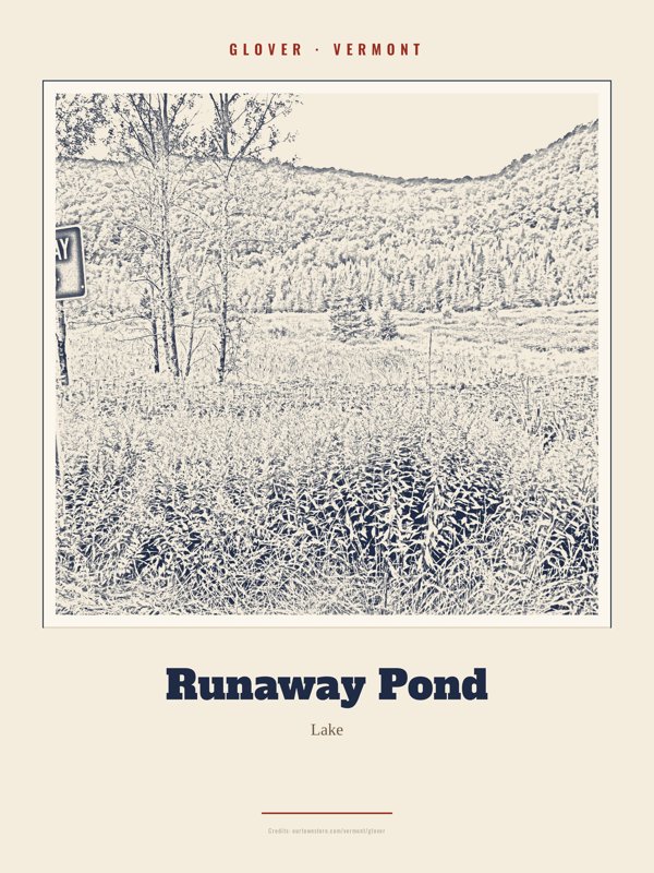 Glover Runaway Pond Landmark Print artwork detail