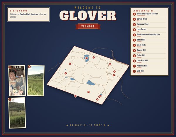 Glover Map Placemat artwork detail
