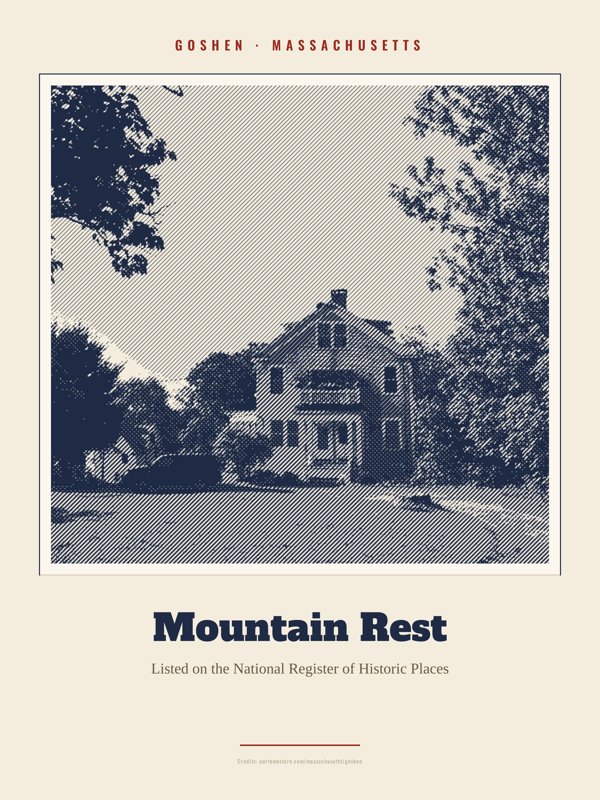 Goshen Mountain Rest Landmark Print artwork detail