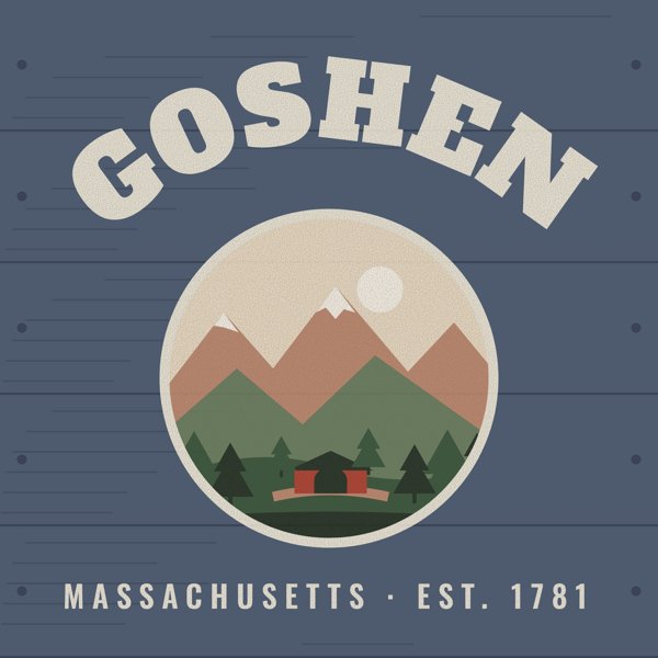 Goshen Hometown Wood Sign artwork detail