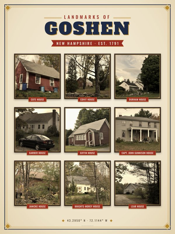 Goshen Landmarks Photo Poster artwork detail