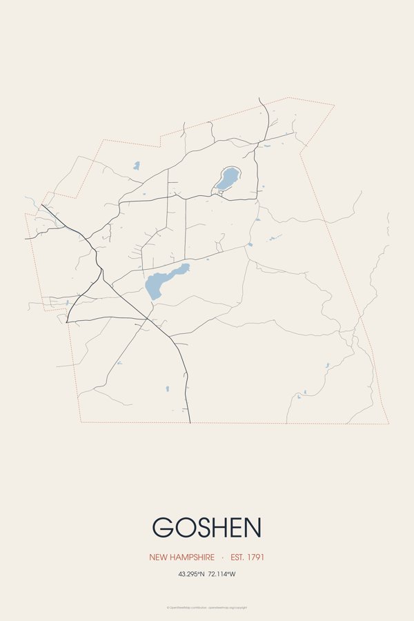 Goshen Street Map Poster · Linen artwork detail