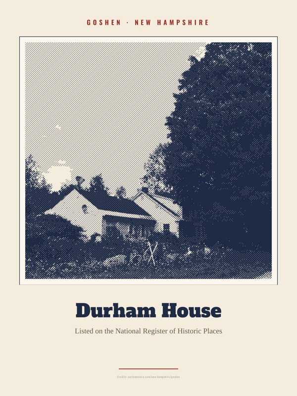 Goshen Durham House Landmark Print artwork detail