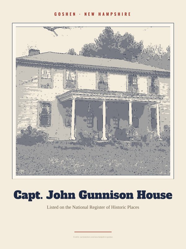 Goshen Capt. John Gunnison House Landmark Print artwork detail