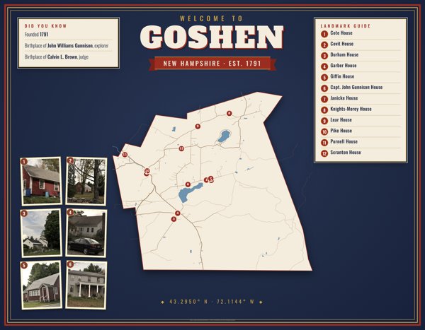 Goshen Map Placemat artwork detail
