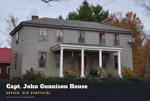 Goshen Capt. John Gunnison House Postcard artwork detail