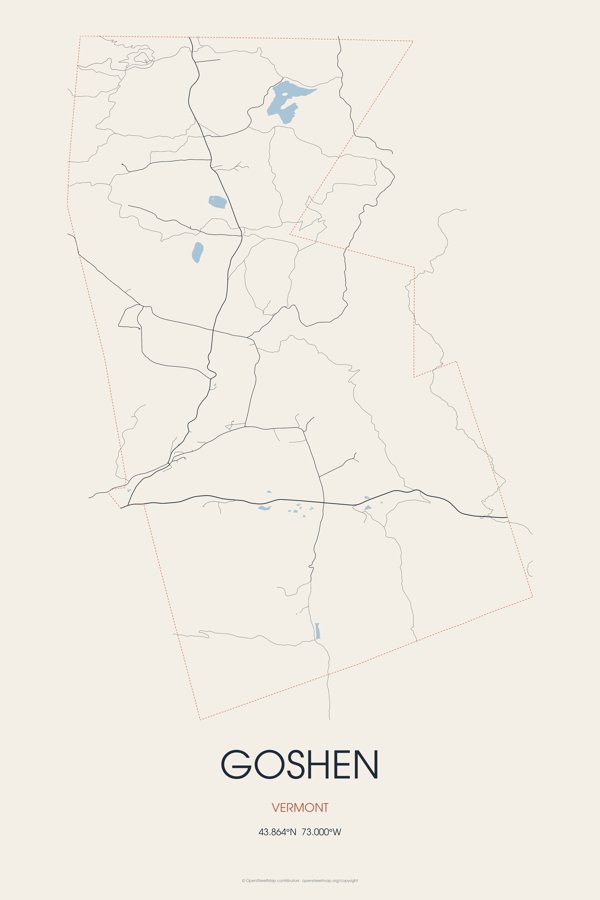 Goshen Street Map Poster · Linen artwork detail