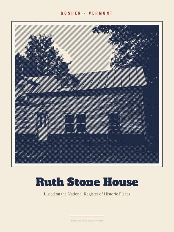 Goshen Ruth Stone House Landmark Print artwork detail
