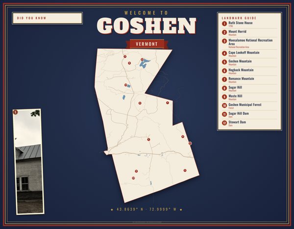 Goshen Map Placemat artwork detail