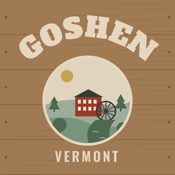 Goshen Hometown Wood Sign artwork detail