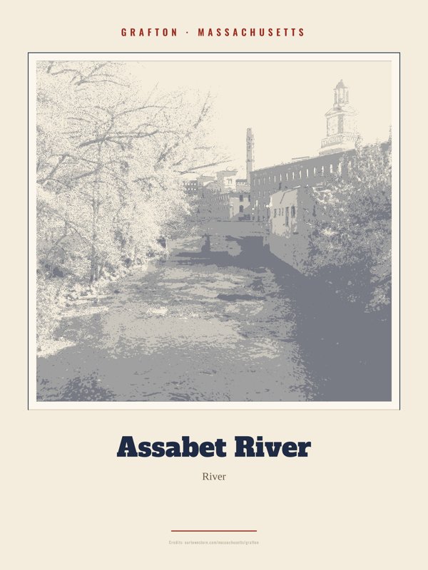 Grafton Assabet River Landmark Print artwork detail