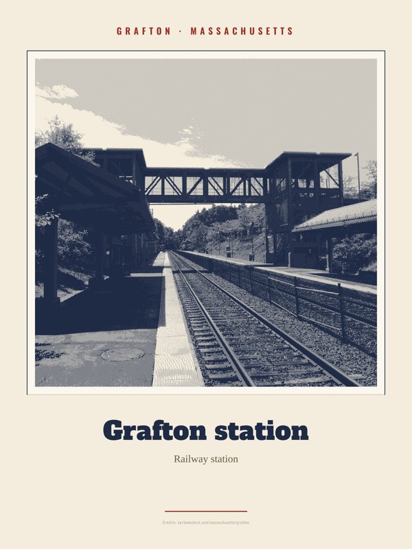 Grafton Grafton station Landmark Print artwork detail