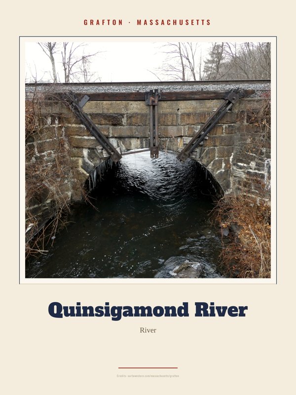 Grafton Quinsigamond River Landmark Print artwork detail