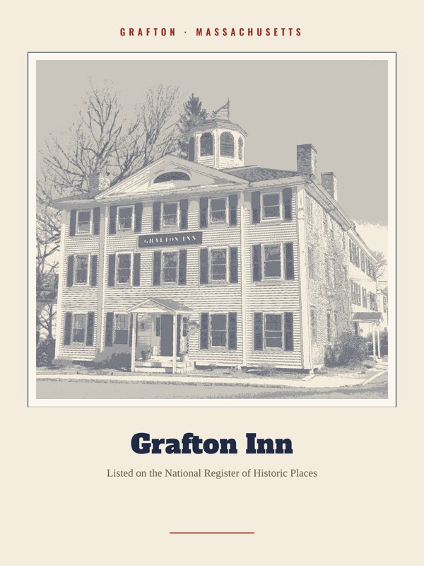 Grafton Grafton Inn Landmark Print artwork detail