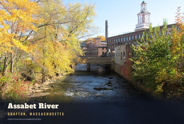 Grafton Assabet River Postcard artwork detail