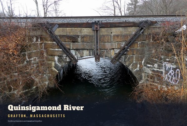 Grafton Quinsigamond River Postcard artwork detail