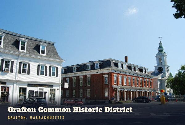 Grafton Grafton Common Historic District Postcard artwork detail