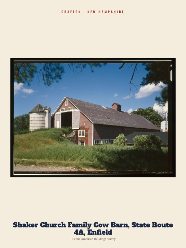 Grafton Shaker Church Family Cow Barn, State Route 4A, Enfield Archive Print artwork detail